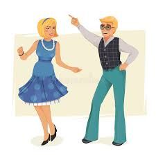 Retro dancers representing classic music